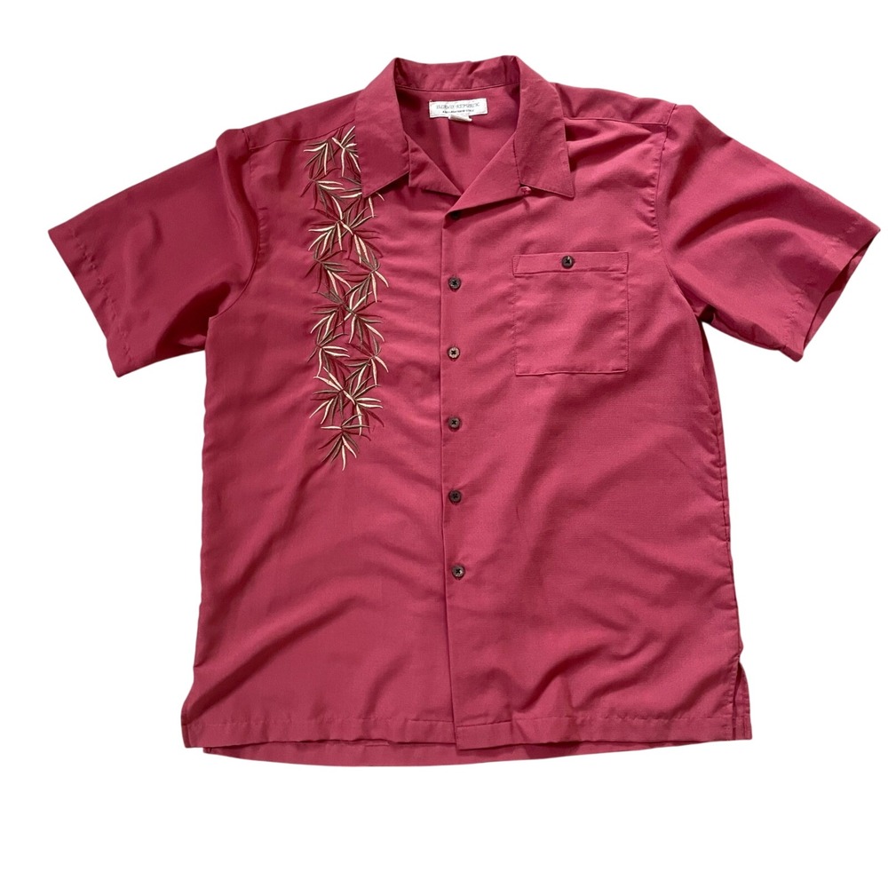 Island Republic Embroidered Camp Shirt Tropical Hawaiian‎ Shirt XL